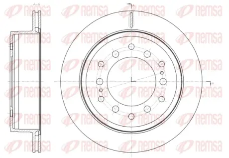 TOYOTA гальмівний диск задн.Land Cruiser Prado 2.7/4.0 10-,FJ Cruiser 06- REMSA 61664.10