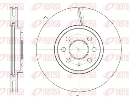 OPEL гальмівний диск передній (вентил.) (280*25) Astra H 04-. REMSA 6685.10