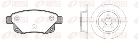 Комплект: 2 диска+ 4 колодки гальмівних REMSA 81252.01 (фото 1)