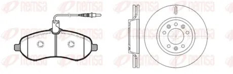 CITROEN К-кт гальм. колодки 1292.01 + диски 61052.10 передн. Jumpy FIAT ScudoPEUGEOT Expert 07- REMSA 81292.01