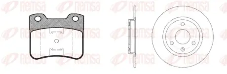 CITROEN К-кт гальмівні колодки 0247.10 + диски 6070.00 передн. Saxo 96-04 REMSA 8247.01