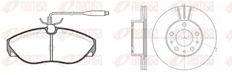 FIAT К-кт гальм. колодки 0486.02 + диски 6476.10 DUCATO 2.0 Panorama/Combinato 94-02, CITROEN JUMPER I (230P) 2.5 TD 94-02, PEUGEOT REMSA 8486.01