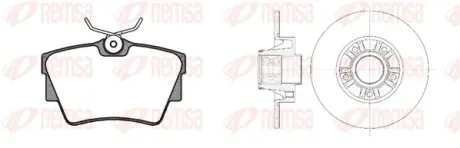 Комплект гальмівний задн. OPEL VIVARO COMBI 1.9-2.5 06-, RENAU TRAFIC 1.9-2.5 06- REMSA 8591.20 (фото 1)