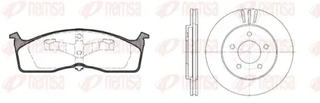 CHRYSLER К-кт колодки 0610.00 гальмівні + диски 6564.10 передн.300M, Voyager I,II,III,IV REMSA 8610.00 (фото 1)
