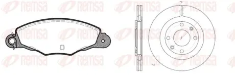 CITROEN К-кт гальм. колодки 0659.04 + диски 6240.10 передн.Berlingo 96-,BX,Xantia,Xsara,ZX,Peugeot 206,405,Partner REMSA 8659.01 (фото 1)