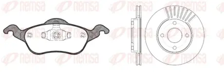 FORD К-кт гальм. колодки 0691.00 + диски 6575.10 FOCUS I (DAW, DBW) 1.8 TDCi 02-04 REMSA 8691.00 (фото 1)