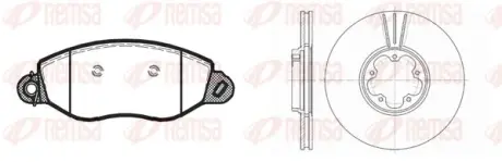 FORD К-кт гальмівні колодки 0772.12 + диски 6608.10 Transit 00- REMSA 8772.02