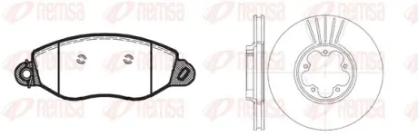 FORD К-кт гальмівні колодки 0772.12 + диски 6609.10 Transit 00- REMSA 8772.03 (фото 1)