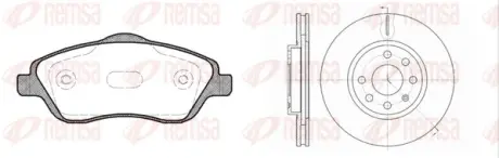 Комплект: 2 диска+ 4 колодки гальмівних REMSA 8774.03 (фото 1)