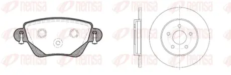 FORD К-кт гальмівні колодки 0777.00 + диски 6661.00 задн.Mondeo III 00-,Kangoo 01-,Jaguar X-Type REMSA 8777.00 (фото 1)