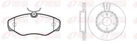 Комплект: 2 диска+ 4 колодки гальмівних REMSA 8834.00 (фото 1)