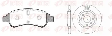 Комплект: 2 диска+ 4 колодки гальмівних REMSA 8840.02 (фото 1)