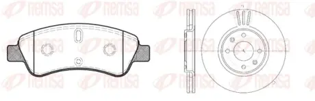 CITROEN К-кт гальмівні колодки 0840.10 + диски 6604.10 передн.Berlingo,C2,3,4,DS3,Peugeot 97- REMSA 8840.03 (фото 1)