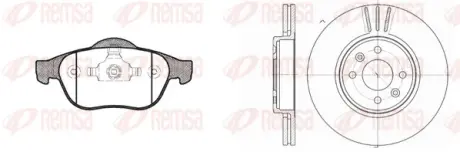 RENAULT К-кт гальм. колодки 0843.00 + диски 6583.10 Laguna, Kangoo, Megane REMSA 8843.01 (фото 1)
