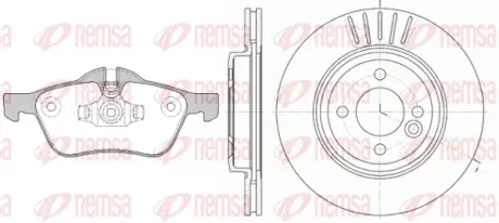 BMW К-кт гальм. колодки 0864.00 + диски 6624.10 передн.MINI Cooper,One 01- REMSA 8864.00