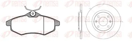 CITROEN К-кт гальмів.колодки 0881.00 + диски 6536.00 передн.C2,3 02- REMSA 8881.00