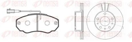 CITROEN К-т гальмівних колодок 0960.01 + диски 6476.10 JUMPER 1000/1400kg REMSA 8960.00