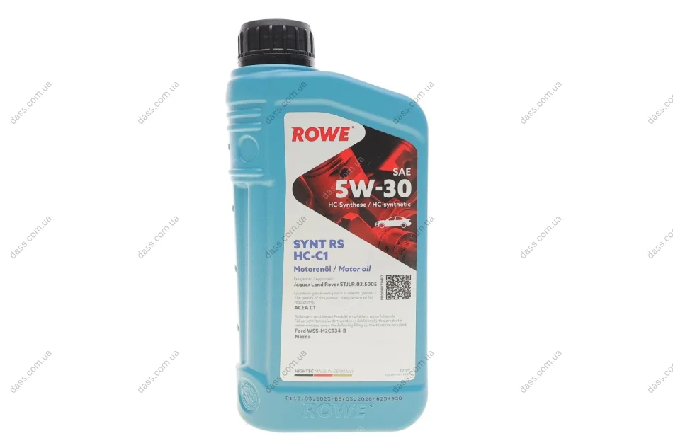 Олива 5W30 HIGHTEC SYNT RS HC-C1 (1L) (Jaguar Land Rover STJLR.03.5005/Ford WSS-M2C934-B/Mazda) ROWE 20109-0010-99 (фото 1)