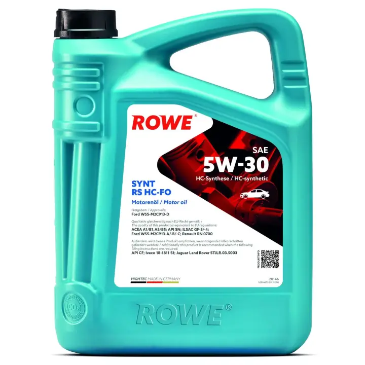 Олива 5W30 HIGHTEC SYNT RS HC-FO (4L) (WSS-M2C913-D/ILSAC GF-3/-4/RN 0700/18-1811 S1/STJLR.03.5003) ROWE 20146-0040-99 (фото 1)
