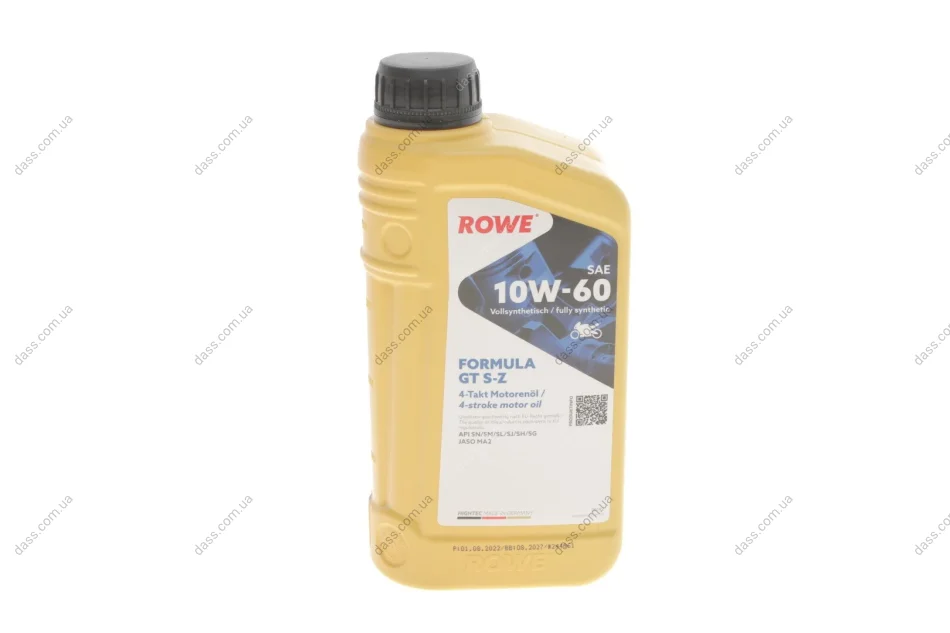 Олива 10W60 HIGHTEC FORMULA GT S-Z 4T (1L) (JASO MA2/API SN/SM/SL/SJ/SH/SG) ROWE 20192-0010-99 (фото 1)