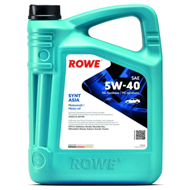 Олива 5W40 HIGHTEC SYNT ASIA (4L) (ACEA C3) (API SN/CF) ROWE 20246-0040-99 (фото 1)