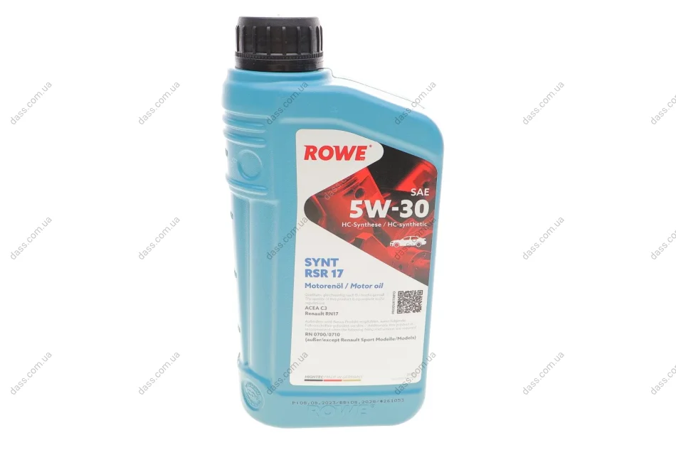 Олива 5W30 HIGHTEC SYNT RSR 17 (1L) (MB 226.52/RN17/RN 0700/0710RN17) (ACEA C3) ROWE 20370-0010-99 (фото 1)