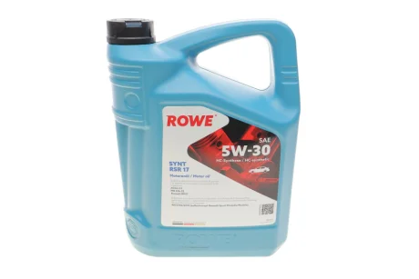 Олива 5W30 HIGHTEC SYNT RSR 17 (5L) (MB 226.52/RN17/RN 0700/0710/RN17) (ACEA C3) ROWE 20370-0050-99