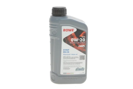 Олива 0W20 HIGHTEC SYNT RS C5 (1L) (MB 229.72/BMW LL-17 FE+/Ford WSS-M2C947-A/B1) ROWE 20379-0010-99