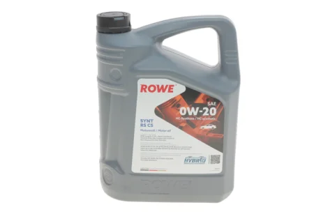 Олива 0W20 HIGHTEC SYNT RS C5 (5L) (MB 229.72/BMW LL-17 FE+/Ford WSS-M2C947-A/B1) ROWE 20379-0050-99