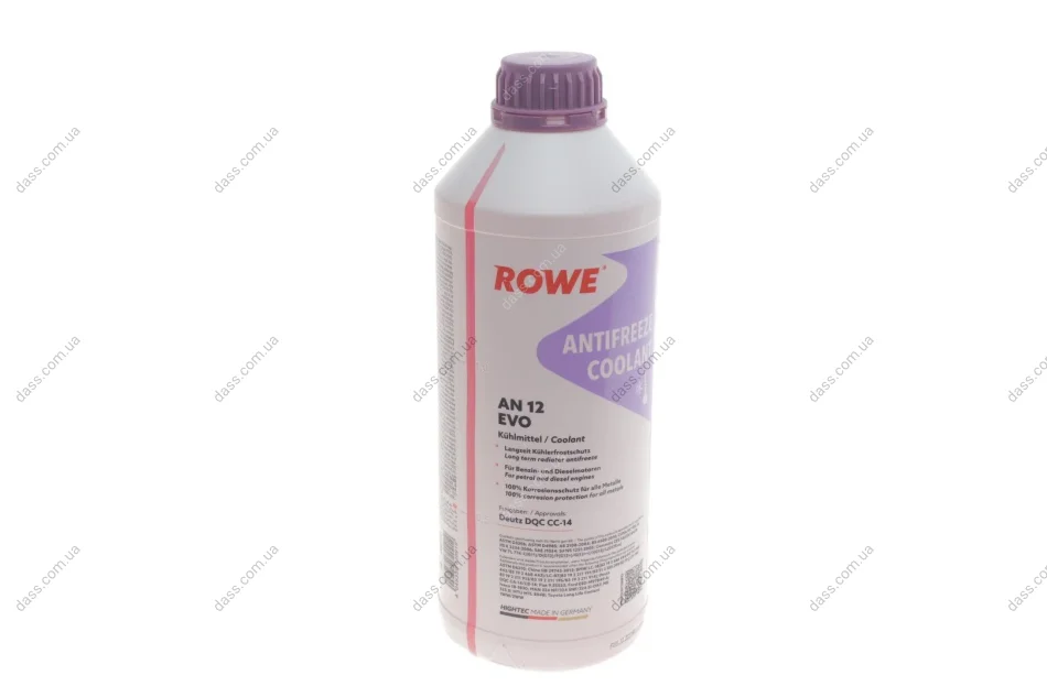 Антифриз (фіолетовий) G12 EVO (1.5L) HIGHTEC ANTIFREEZE COOLANT AN 12 EVO (1:1=-37°C) (концентрат) ROWE 21080-0015-99 (фото 1)