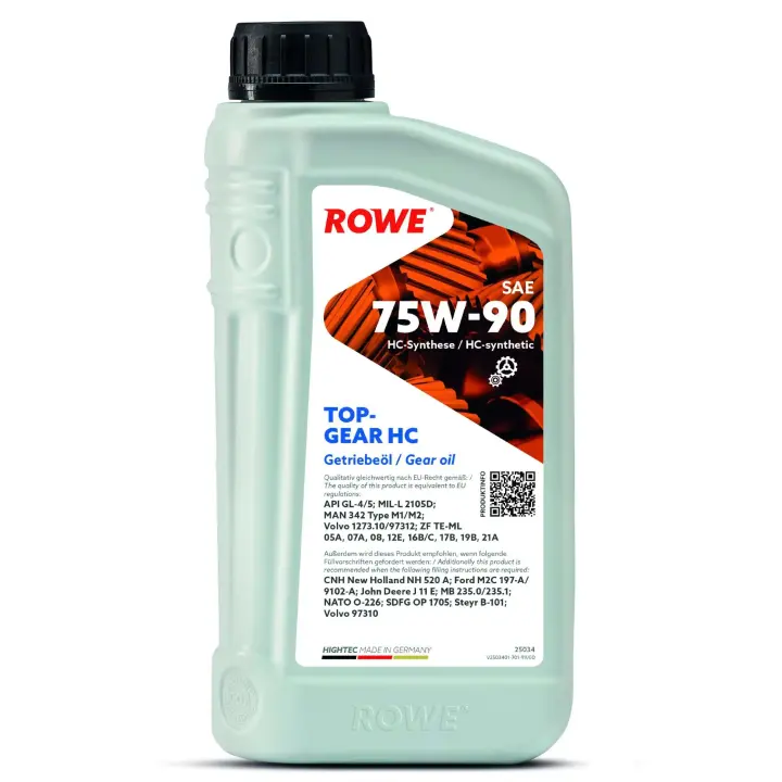 Олива 75W90 HIGHTEC TOPGEAR HC (1L) (MIL-L 2105D) (API GL-4/GL-5) ROWE 25034-0010-99 (фото 1)