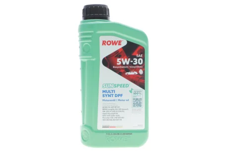 Олива 5W30 SUNSPEED MULTI SYNT DPF (1L) (BMW LL-04/MB229.51/229.31/229.52/VW504 00/507 00/GM dexos2) ROWE 4920125-0010-99