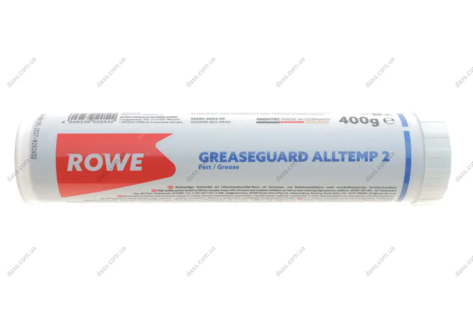Змазка для підшипників HIGHTEC GREASEGUARD ALLTEMP 2 (400g) (KP 2 P -30) -30 °C до +160 °C (колір - синій) ROWE 50200-0004-99 (фото 1)