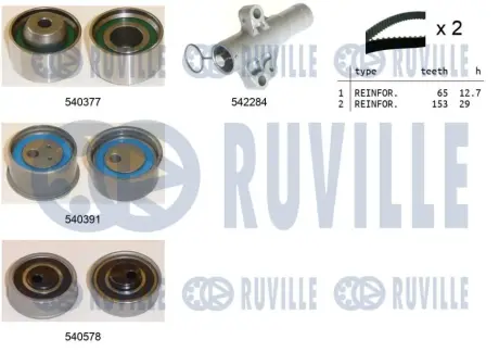 К-кт ГРМ (2шт. ремені + 3шт. ролики + нарядник) MITSUBISHI 2.0 RUVILLE 550481