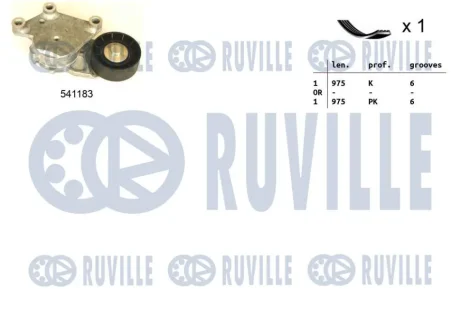 CITROEN К-кт ГРМ (натяжний пристрій+ ремінь) C2 (JM_) 1.4 HDi 03-09, FORD FOCUS II 1.6 05-12, MAZDA 2 1.4 08-15, 3 (BK) 1.6 MZ-CD 06-09 Ruville 570092