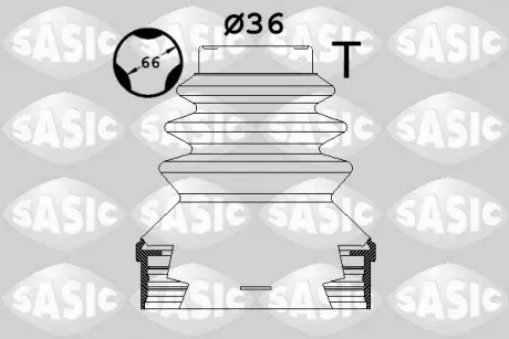 Гумовий пильовик шарніра Внутрішн/передн (fi: 36) CITROEN C4 CACTUS PEUGEOT 2008 I, 208 II 1.2-1.6D 03.13- SASIC 1900036