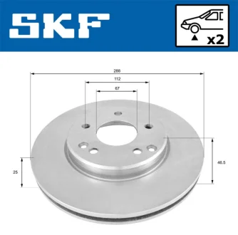 Mercedes гальмівний диск перед. (вентил.) W202/203/210 SKF VKBD 80020 V2