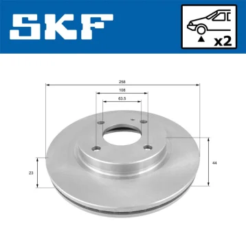FORD диск гальм.передн. Fiesta 08- SKF VKBD 80027 V2