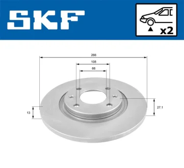 CITROEN гальмівний диск передн.Berlingo,C2,3,Peugeot 96 SKF VKBD 80033 S2