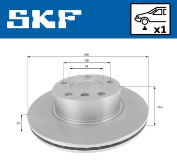 BMW гальмівний дискпередн.1(F20) 118I 120I 2010-, 3(F30) 316D-320I 2012 SKF VKBD 80060 V1