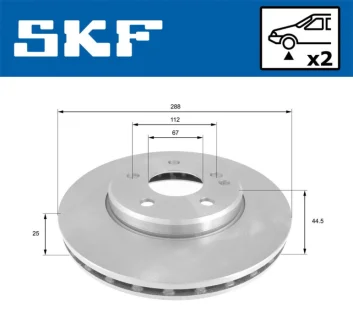 Mercedes гальмівний диск передн.W169 04-,W245 05 SKF VKBD 80062 V2