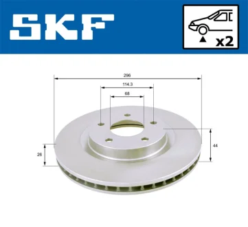 Диск гальмівний передн. Nissan X-Trail,Qashqai, KIA Magentis SKF VKBD 80070 V2