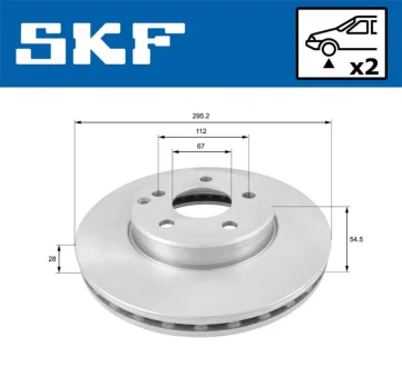 DB диск гальмівний передн.W211 E-klasa 02- SKF VKBD 80081 V2
