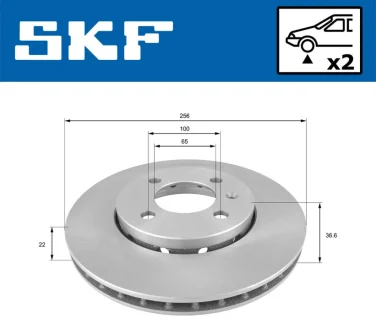 VW гальмівний диск передн. Up, Load, Skoda Citigo, Seat 11 SKF VKBD 80096 V2