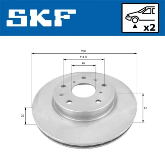SUZUKI гальмівний диск передн. SX4 06 SKF VKBD 80100 V2