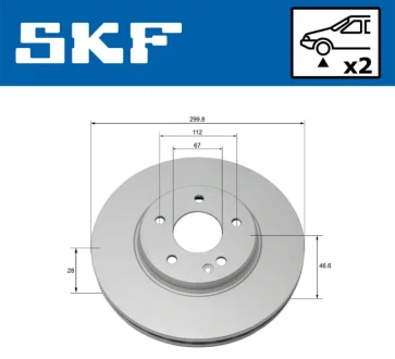 DB диск гальмівний перед. (вентил.) W203/210 SKF VKBD 80104 V2