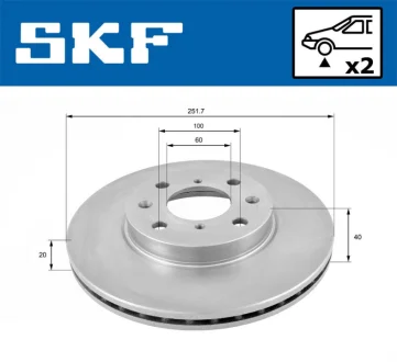 SUZUKI гальмівний диск передн. SWIFT 05-,SPLASH 08 SKF VKBD 80167 V2