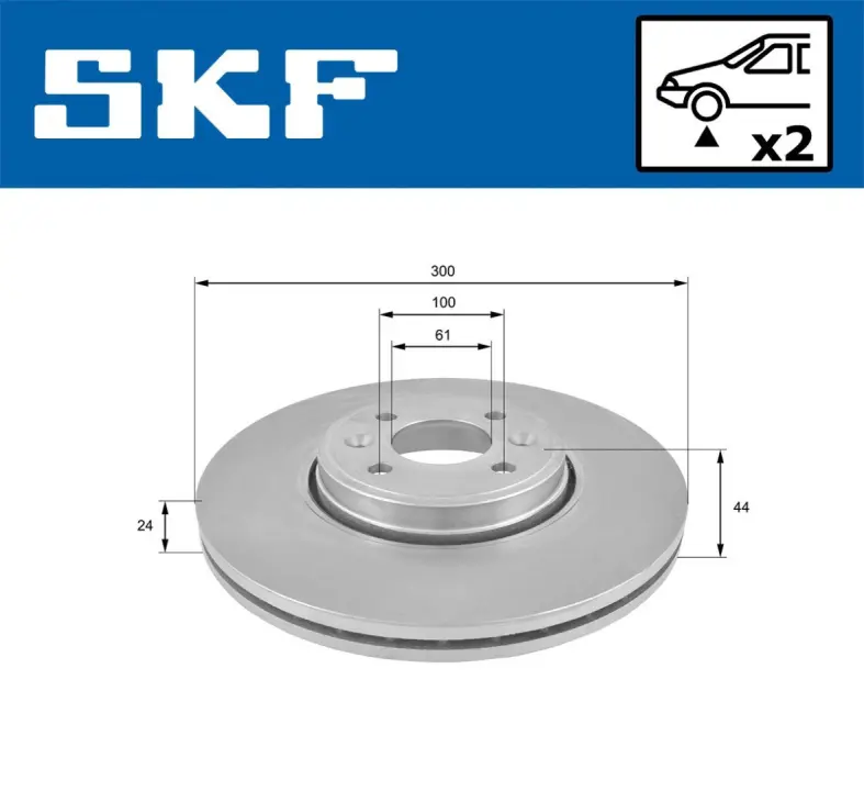 RENAULT гальмівний диск передн.Scenic II 03 SKF VKBD 80173 V2 (фото 1)