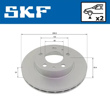 FIAT гальмівний диск передн. Ducato 02 -, Citroen,Peugeot SKF VKBD 80177 V2