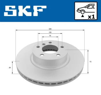BMW гальмівний диск передн.X3 10 SKF VKBD 80179 V1